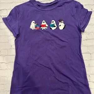 Purple Ghost Reading T-Shirt